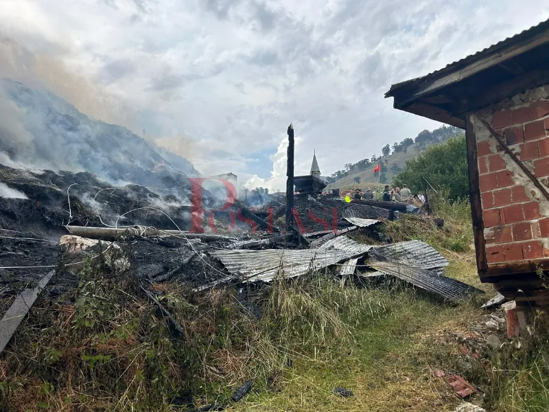 Taşköprü'de Feci Yangın! 1 Samanlık, 2 Ahır Küle Döndü 1