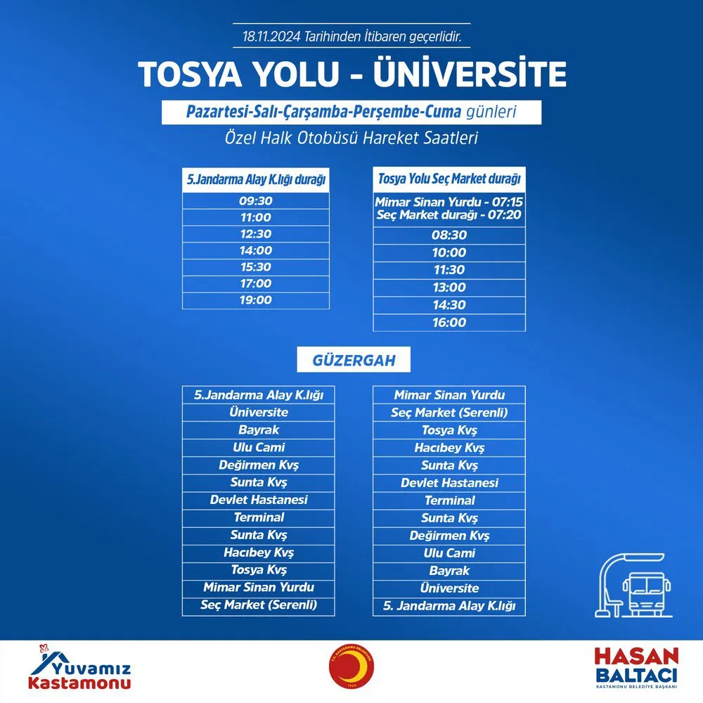 Kastamonu’da Tosya Yolu Ile Kuzeykent Arası Direkt Seferler Başlıyor! 2