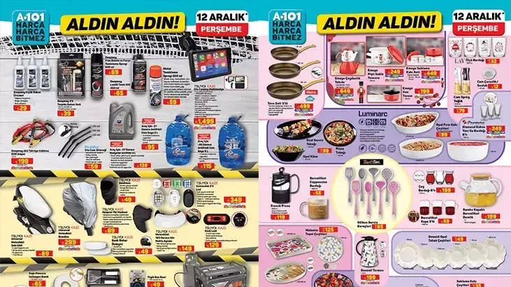 12 Aralık A101 aktüel ürünler kataloğu! A101 Aldın Aldın kataloğunda bu hafta neler var?