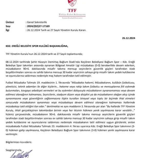 Hükmen Galip Olay 1