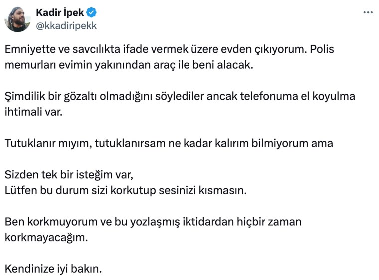 Kadir İpek Kimdir Kadir İpek Neden Gözaltına Alındı Kadir İpek Twitter Olayı Ne