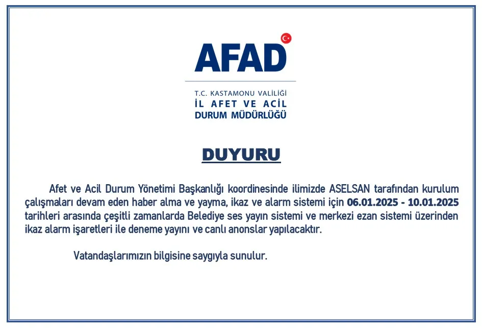 Kastamonu Afad'dan Duyuru Kastamonu Genelinde Yankılanacak! 1