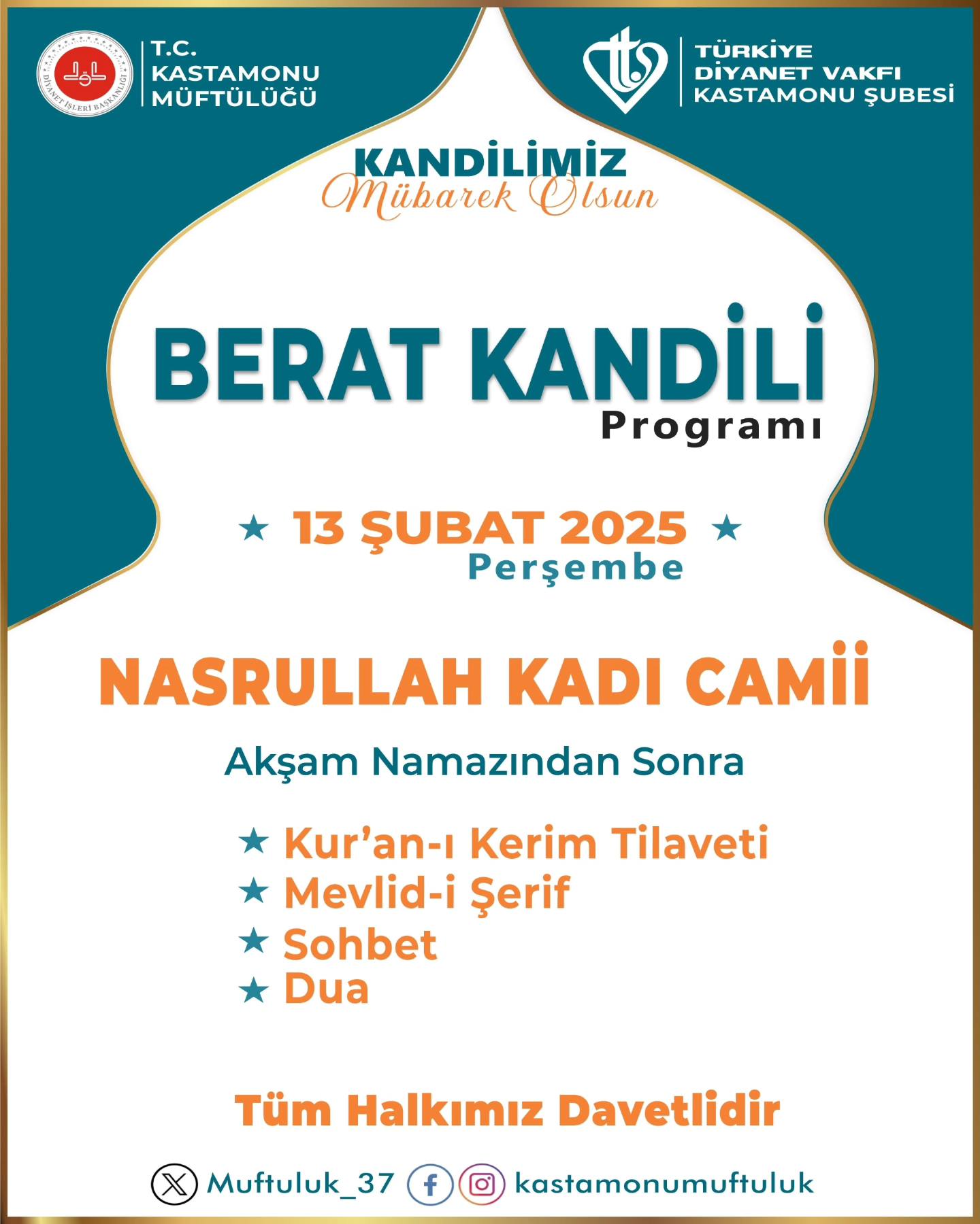 Berat Kandili Kastamonu Müftülüğü Program (1)