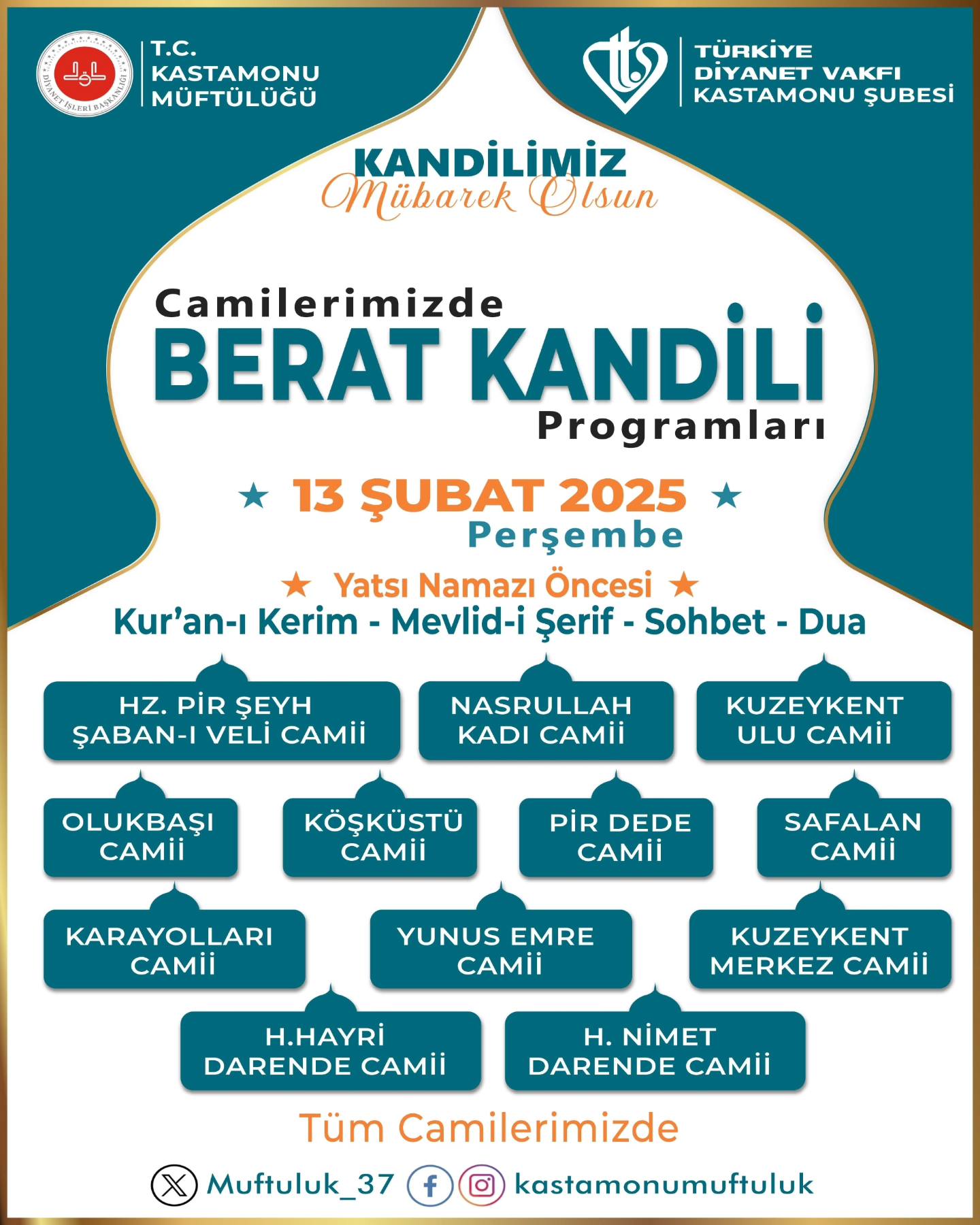 Berat Kandili Kastamonu Müftülüğü Program (2)