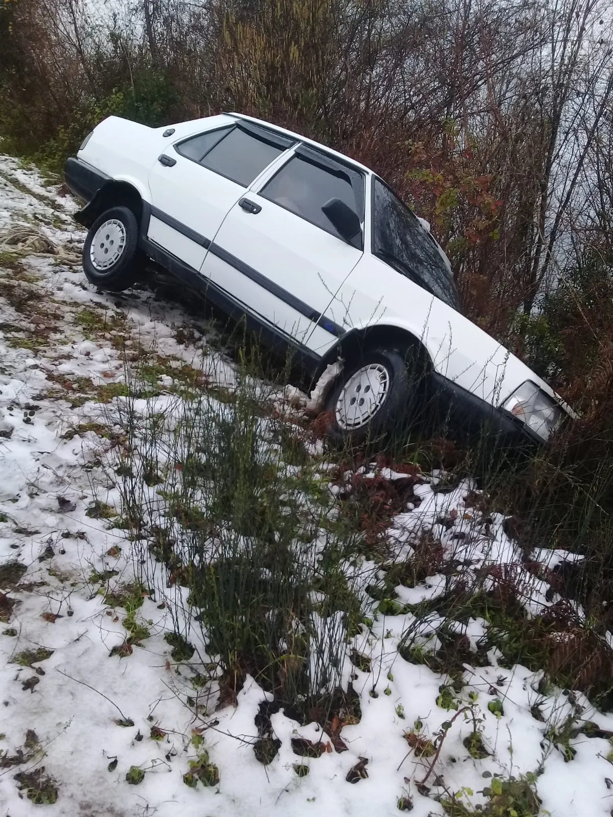 Kastamonu'da Otomobil Şarampole Düştü Ağaçlar Uçuruma Yuvarlanmasını Engelledi!