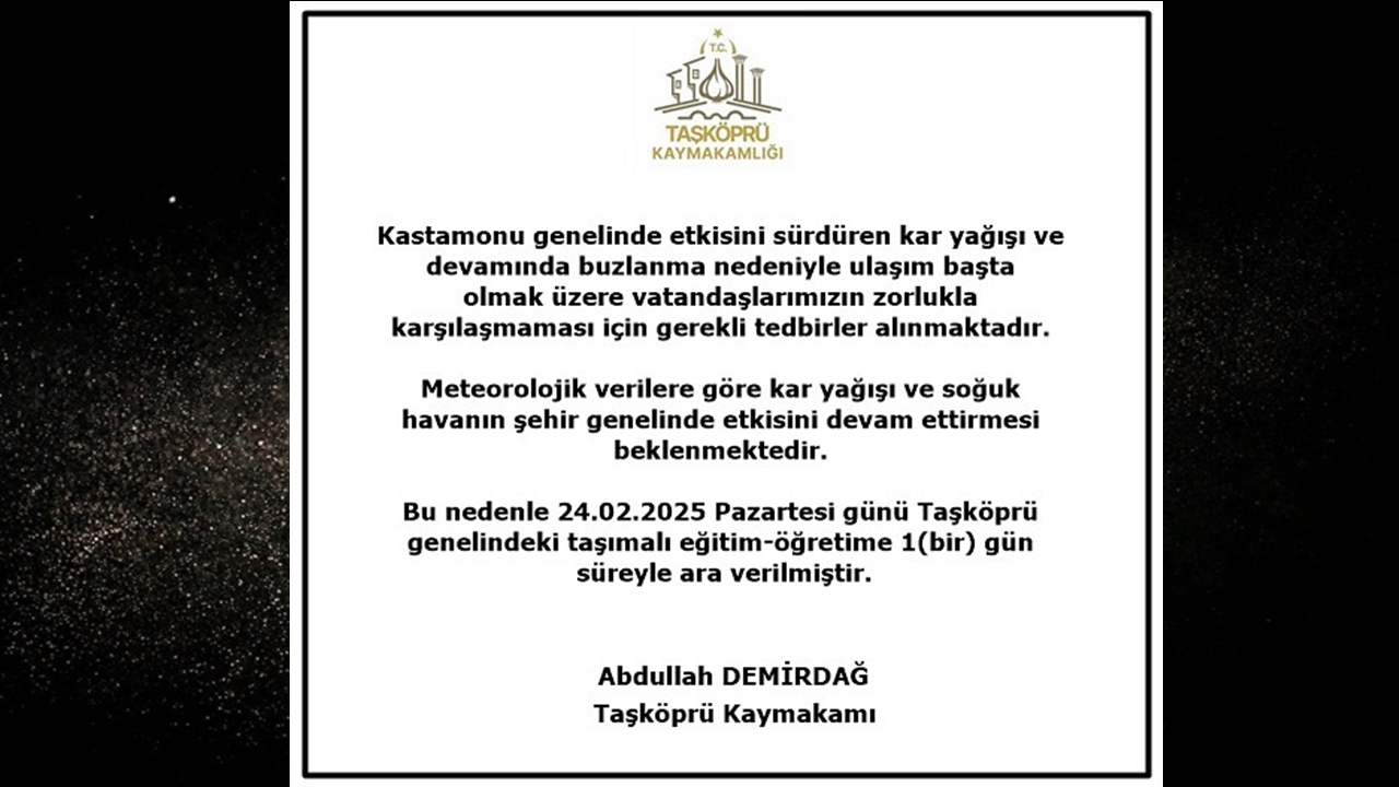 Taşköprü Okullar Tatil