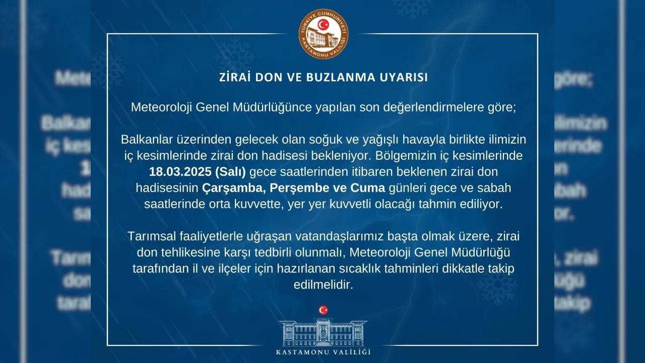 Kastamonu Için Zirai Don Alarmı Çiftçiler Dikkat! 2