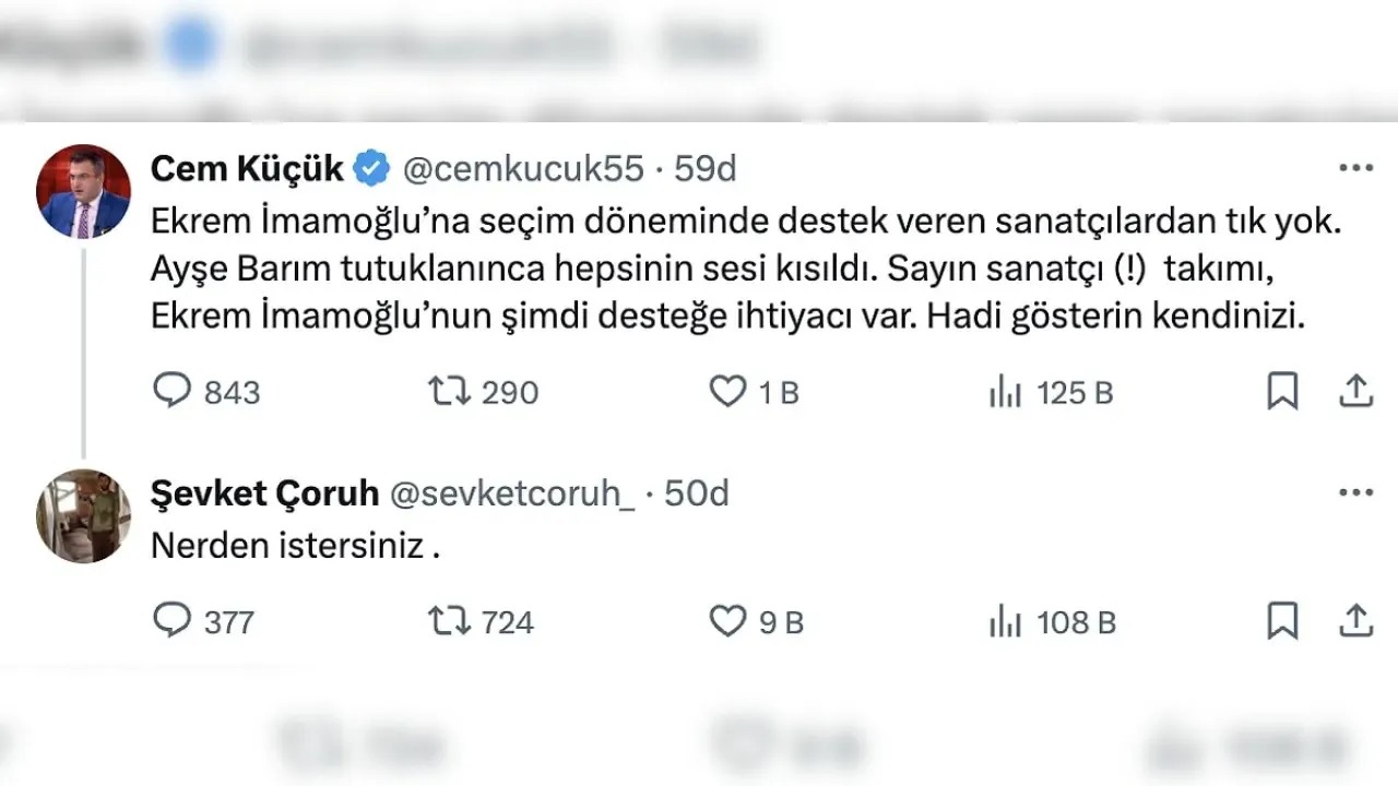 Şevket Çoruh'tan Cem Küçük'ün İmamoğlu Paylaşımına Şok Yanıt! 2