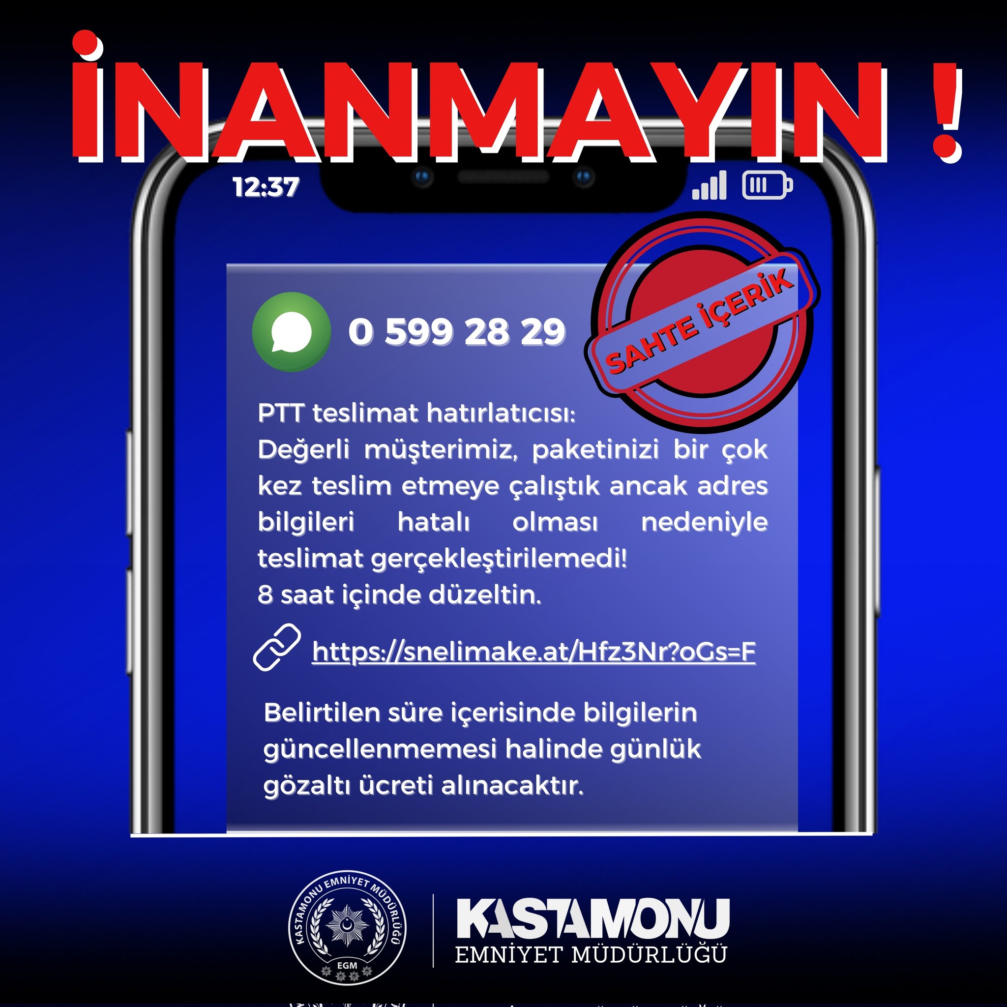 Kastamonu Emniyeti'nden Vatandaşa Uyarı Buna Mesajlara Dikkat Edin! 24