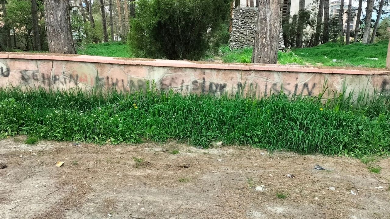 Kastamonu’da Çirkin Görüntüler Duvarlar Yazıyla Kaplandı (1)