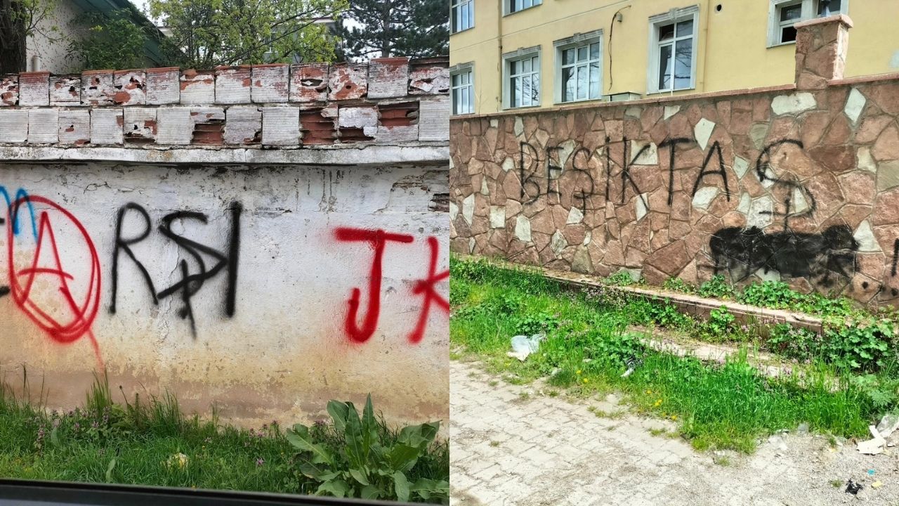 Kastamonu’da Çirkin Görüntüler Duvarlar Yazıyla Kaplandı (2)