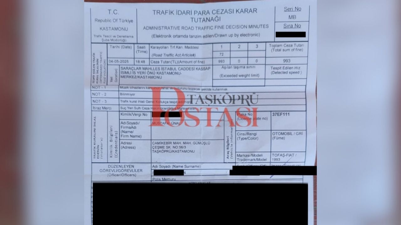 Taşköprü’de 10 Yıldır Garajda Bekleyen Otomobile “Yüksek Sesle Gezdi” Cezası! (2)