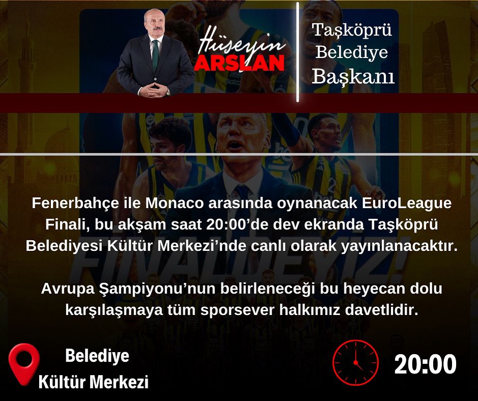 Taşköprü'de Euroleague Finali Dev Ekranda Yayınlanacak! 12