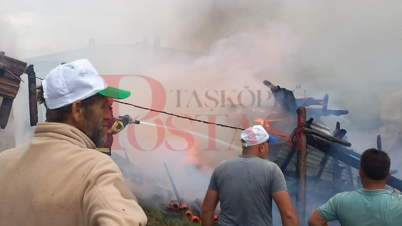 Taşköprü'nün Köyünde Feci Yangın 3 Yapı Kül Oldu! 2
