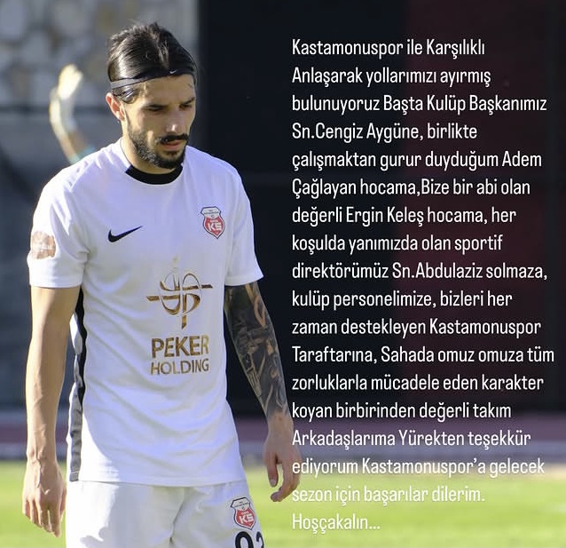 Barış Gök Kastamonuspor'dan Ayrıldı!1