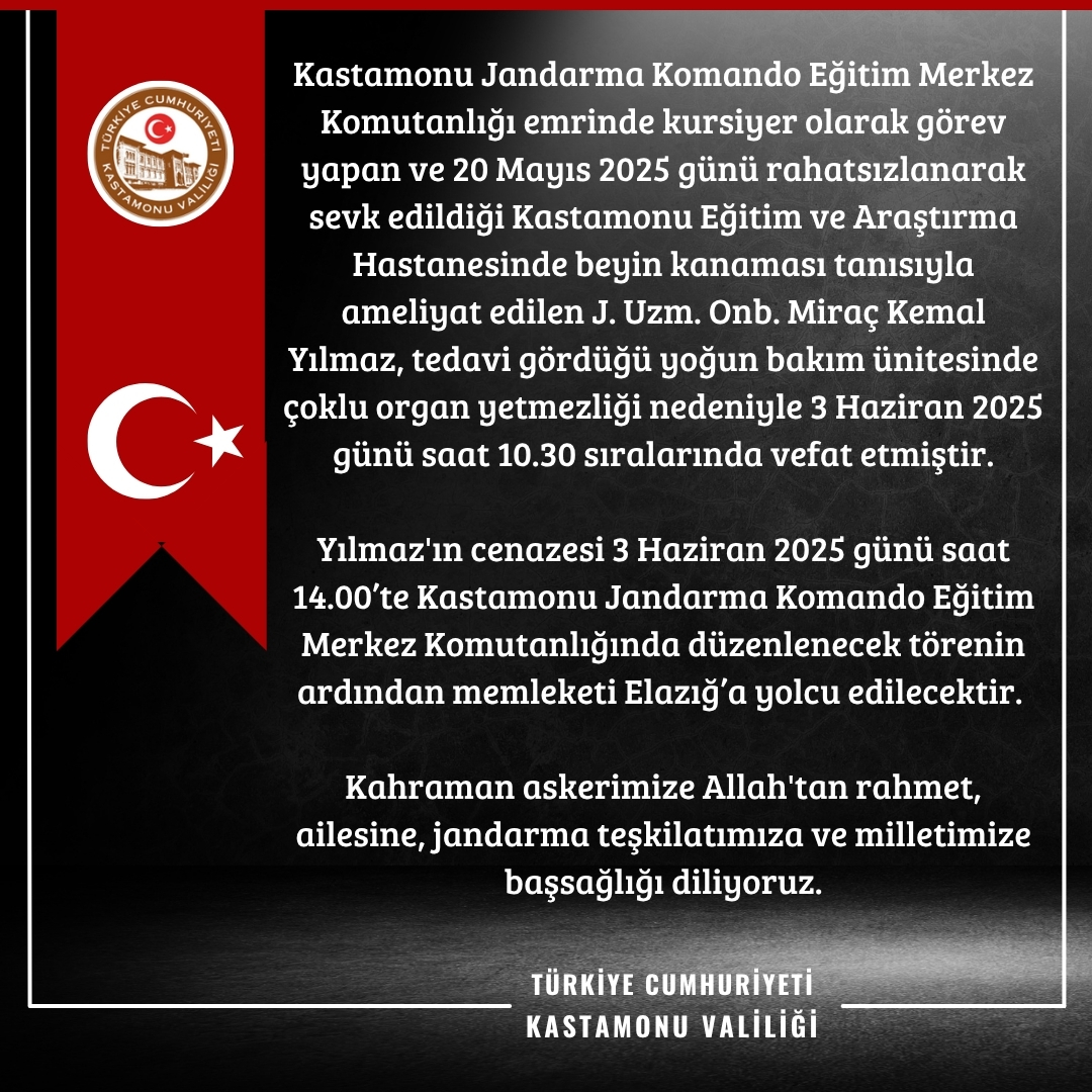 Kastamonu'da Kursiyer Olarak Görev Yapıyordu Kastamonu Valiliği Acı Haberi Duyurdu! 2