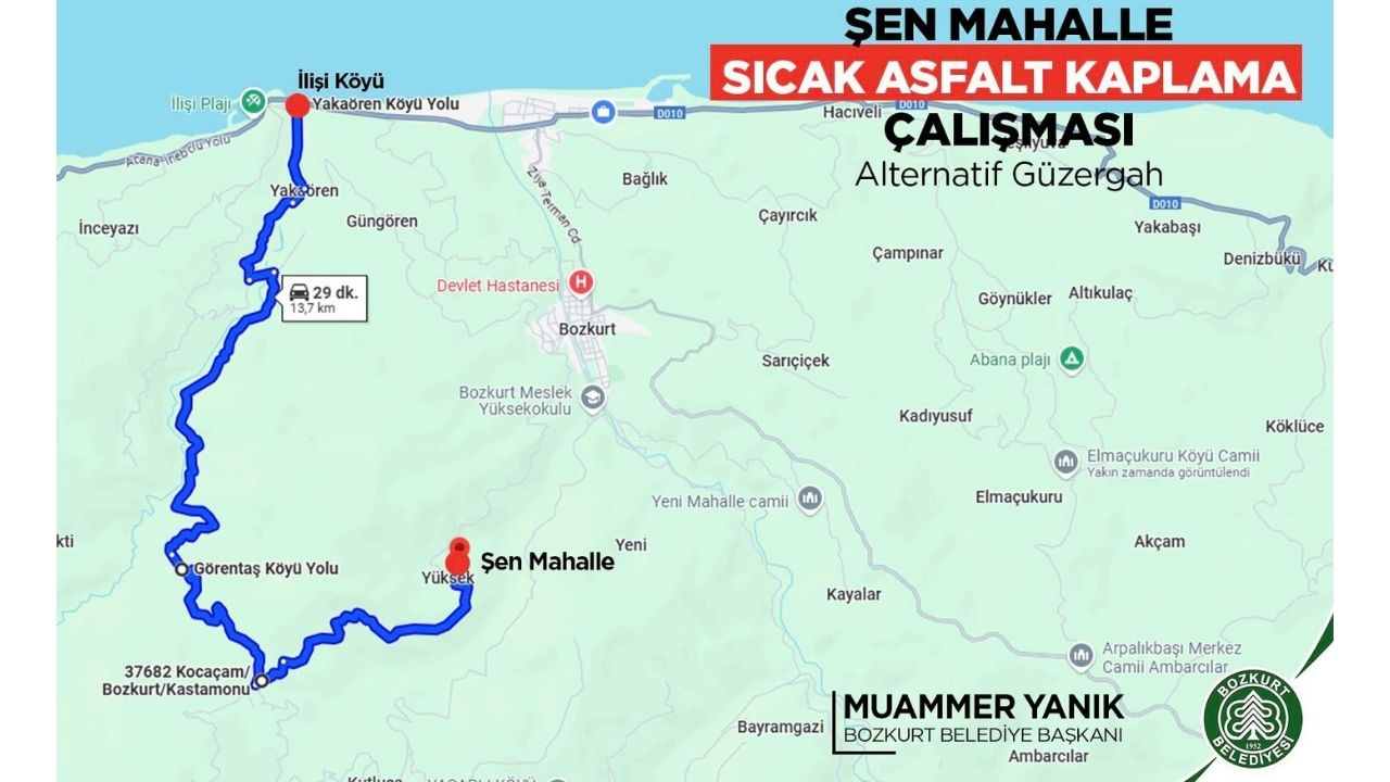 Kastamonu’nun Ilçesinde Alternatif Güzergâh Uyarısı (2)