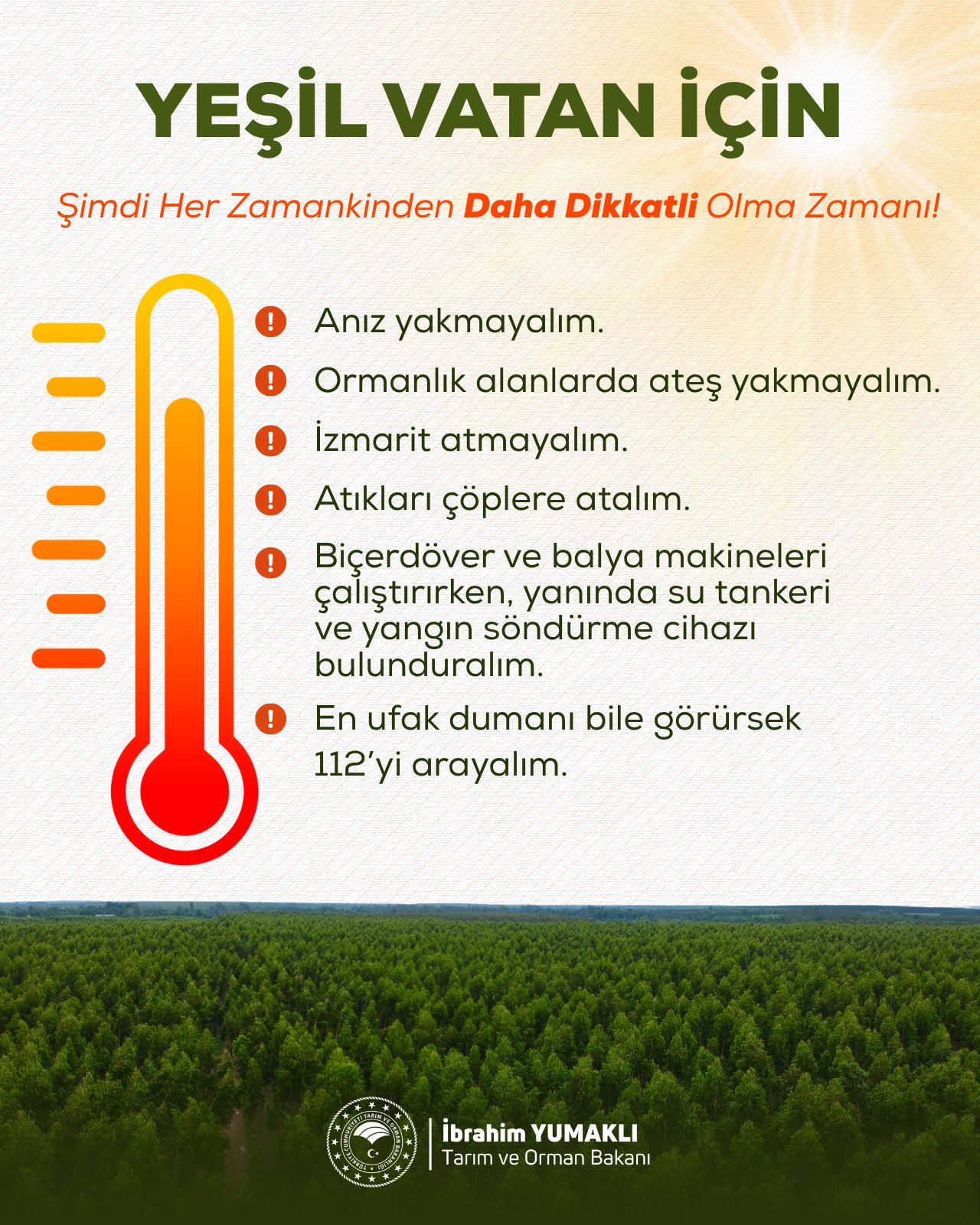 Yangın Tehlikesi Kapıda Kastamonulu Bakan Yumaklı'dan Uyarı!
