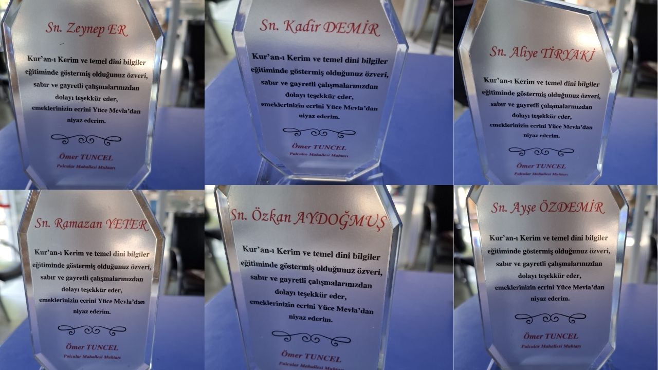 Taşköprü'de Örnek Muhtar Kur’an Kursu Öğrencilerine Belge, Hocalara Plaket (1)