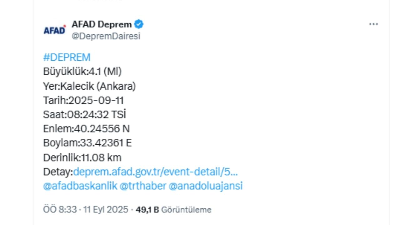 Başkent 4.1 Ile Sallandı