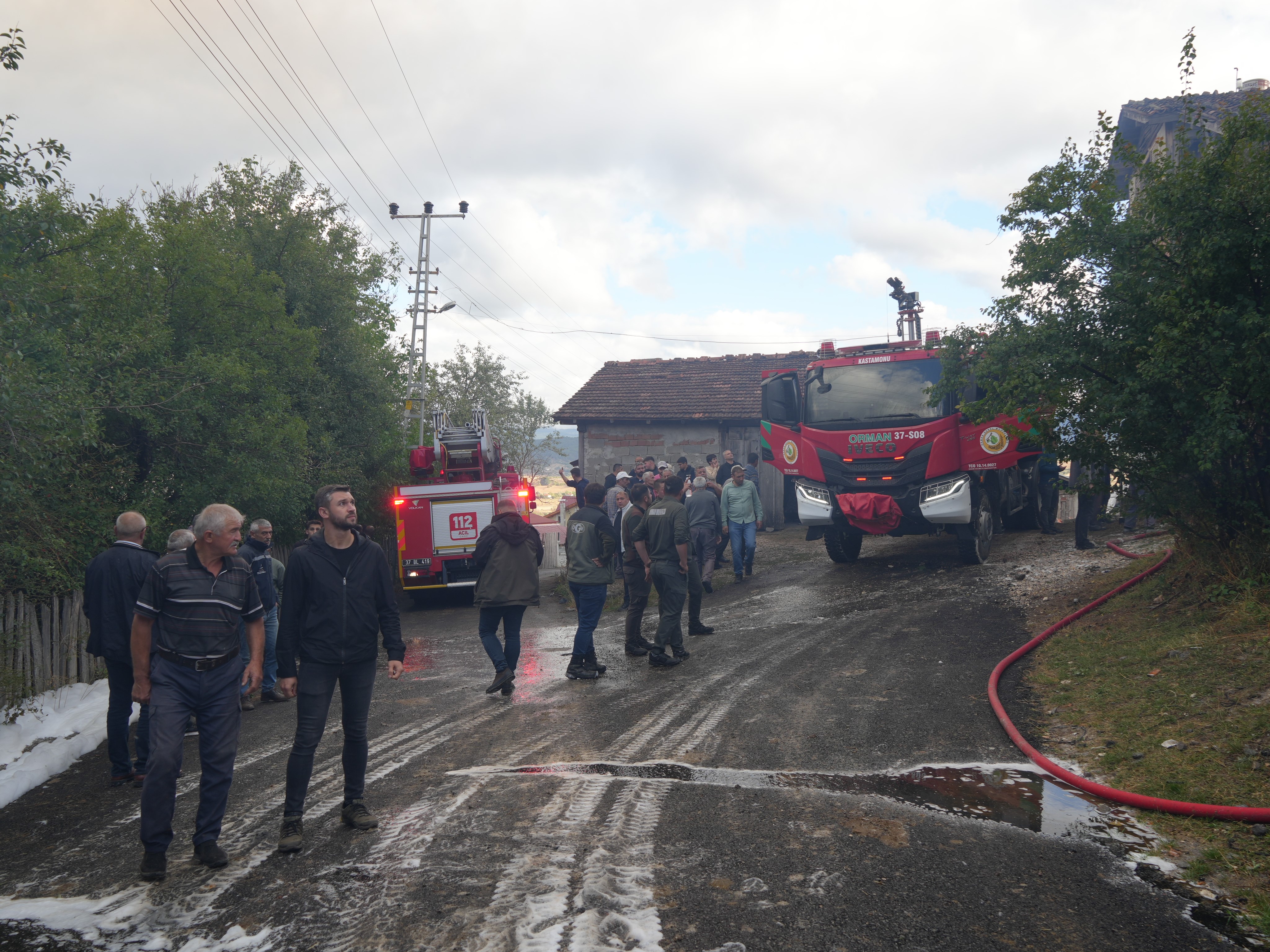 Kastamonu'da Iki Katlı Konak Alev Alev Yandı 1