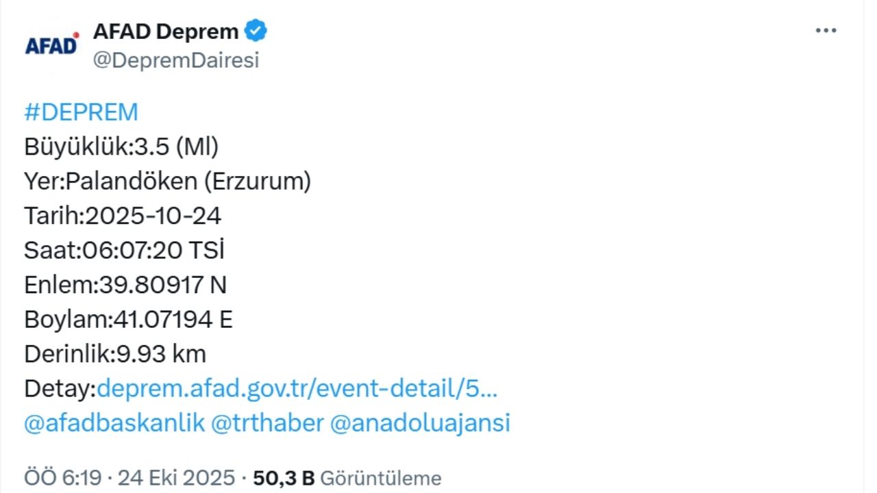 Afad Açıkladı 3.5 Büyüklüğünde Deprem Oldu!
