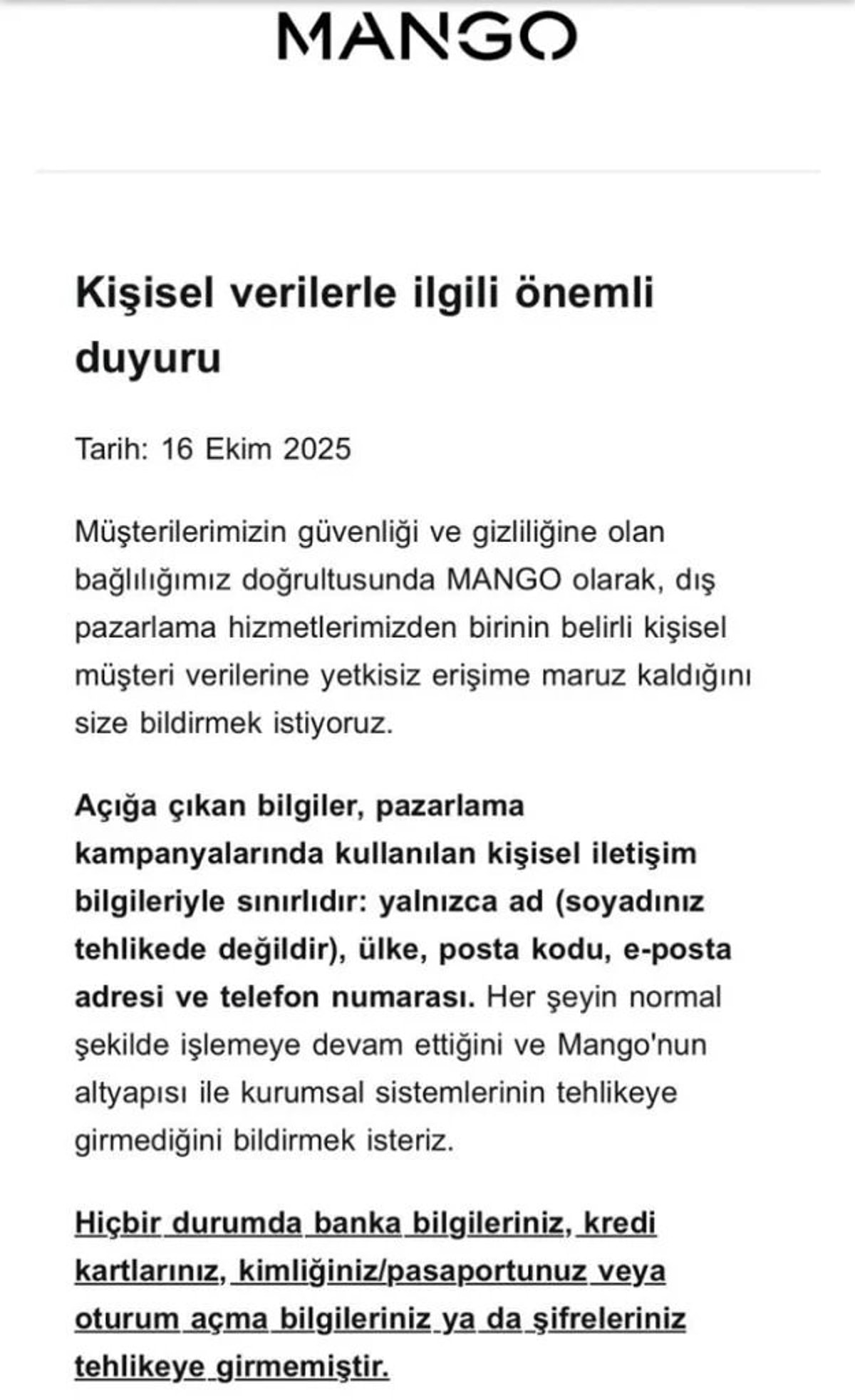 Giyim Devi Mango Siber Saldırıya Uğradı Kullanıcı Verileri Çalındı (2)