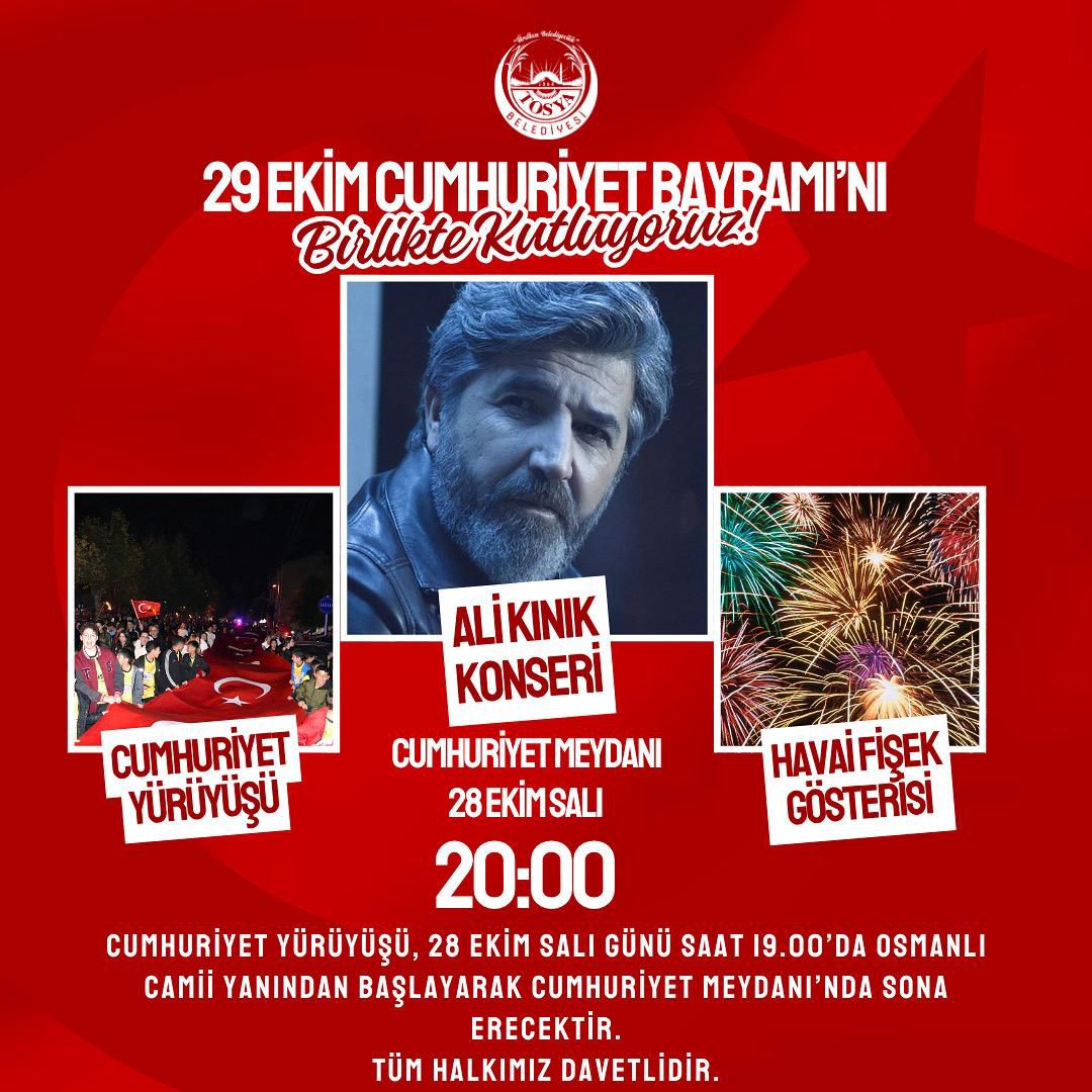 Tosya’da Cumhuriyet Coşkusu Ali Kınık Konseriyle Bayram Kutlanacak! (2)