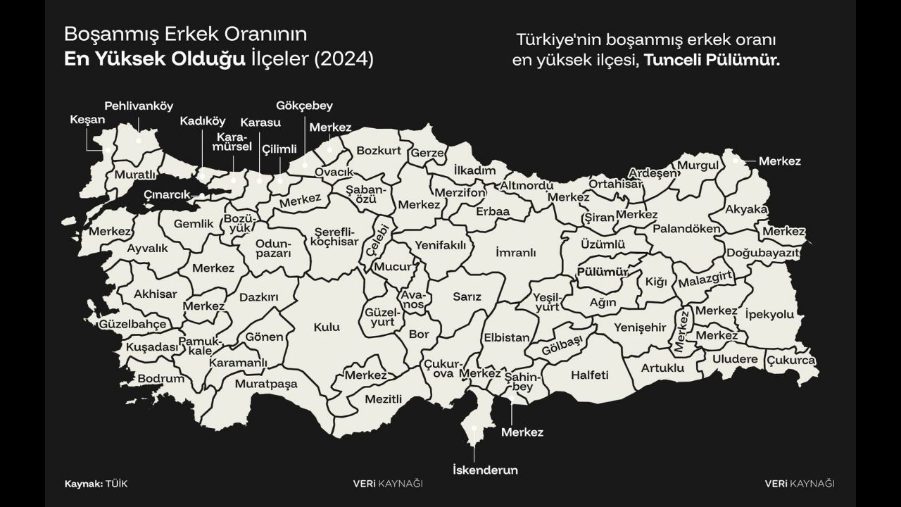 Boşanmış Erkek Oranı Haritası Çizildi Peki Kastamonu'dan Hangi İlçe Öne Çıktı (2)