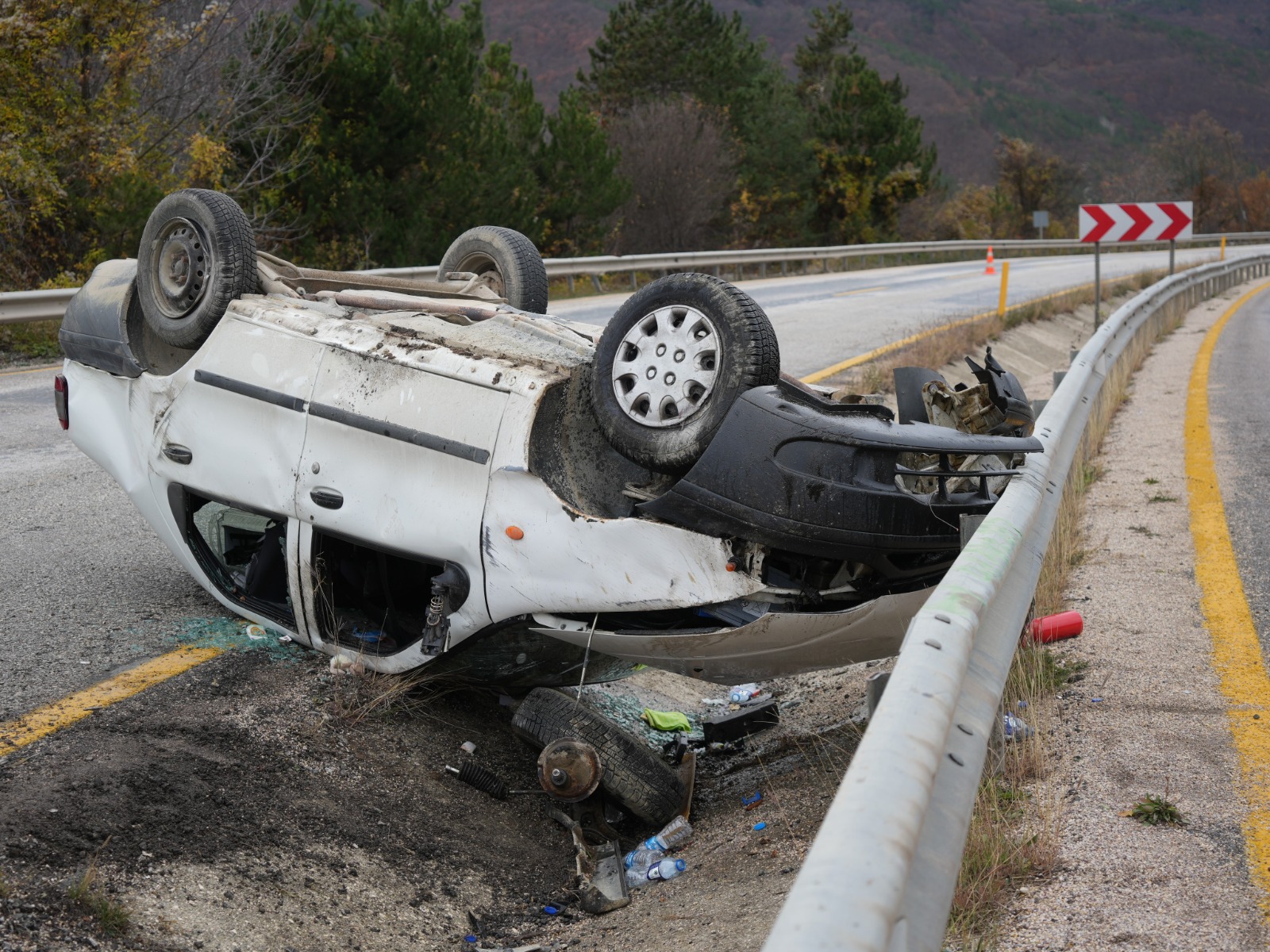 Kastamonu'da Feci Kaza! Takla Atan Otomobil Alev Aldı Yaşlı Çift Yaralandı!