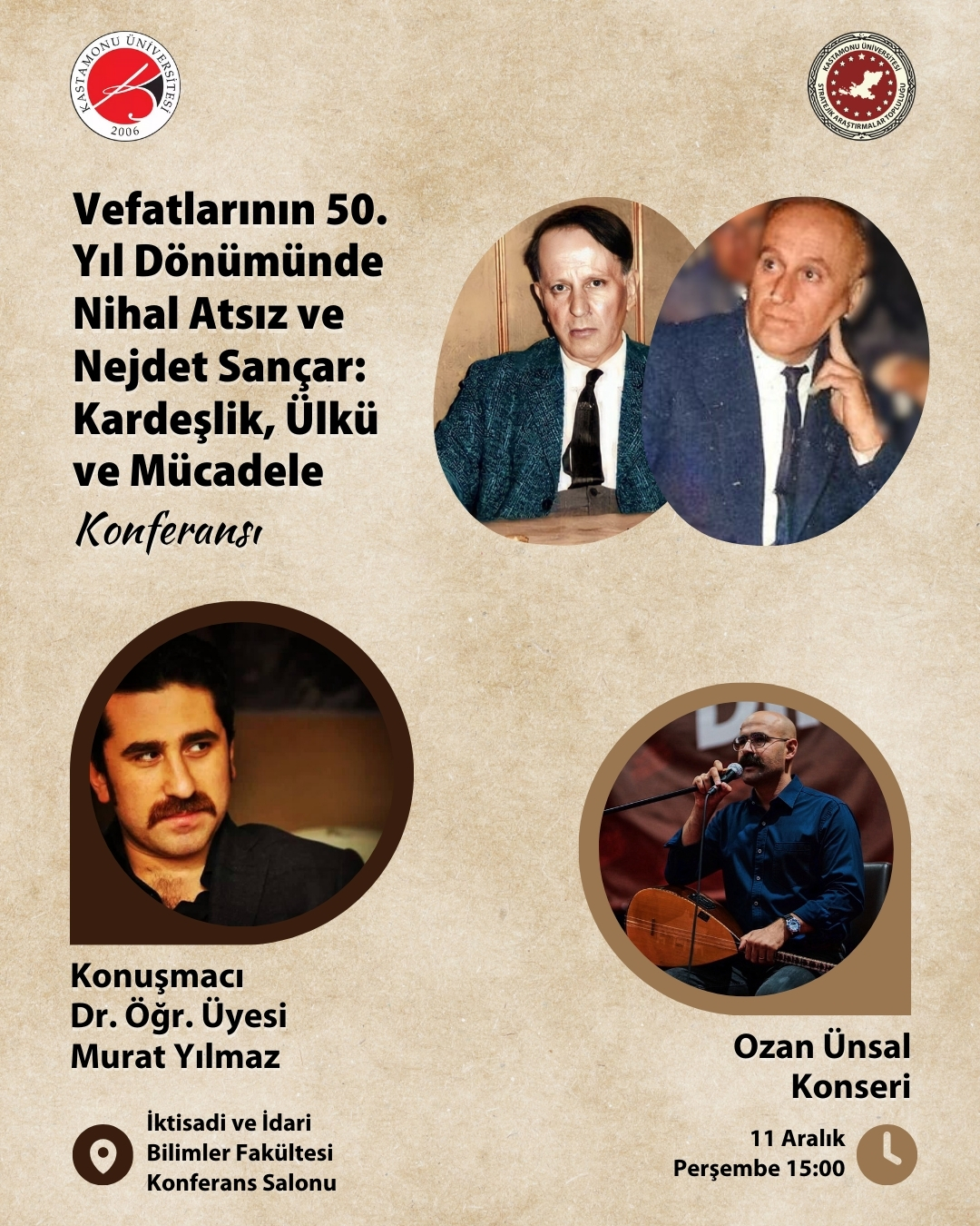 Kastamonu'da Konferans Düzenleniyor Onur Ünsal Da Konser Verecek! 14-3