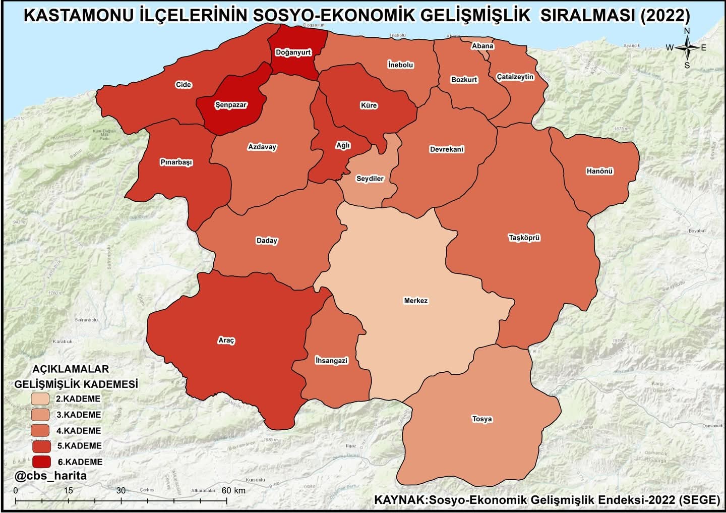 Kastamonu’nun Gelişmişlik Haritası Çıktı İlçe Ilçe Sege Kademeleri (2)