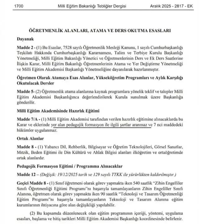 Meb’den Öğretmenliğe Girişte Yeni Dönem Formasyon Şartı Kalktı-1