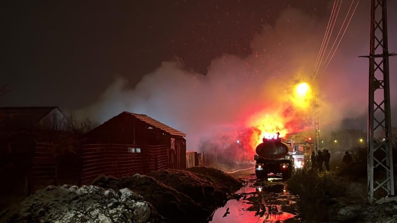 Devriye Polisi Fark Etti, Yangın Ahıra Ve Eve Sıçramadan Söndürüldü (3)