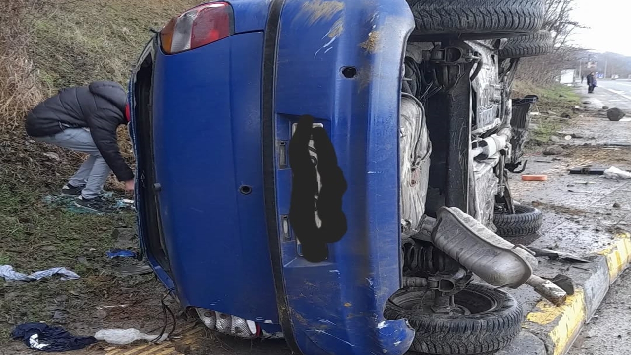 Kastamonu Da Otomobil Takla Attı Yaralanmadı (3)