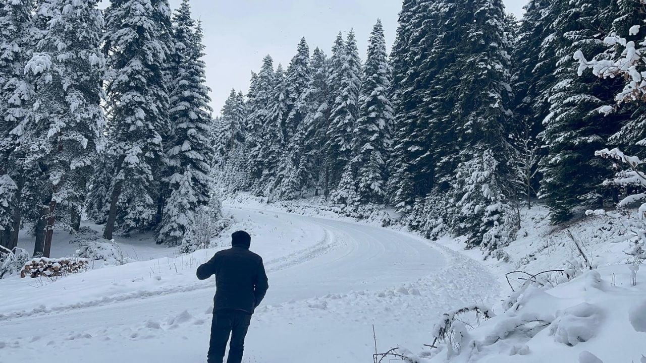 Kastamonu Ormanları Karla Beyaza Büründü Manzara Büyüledi (4)