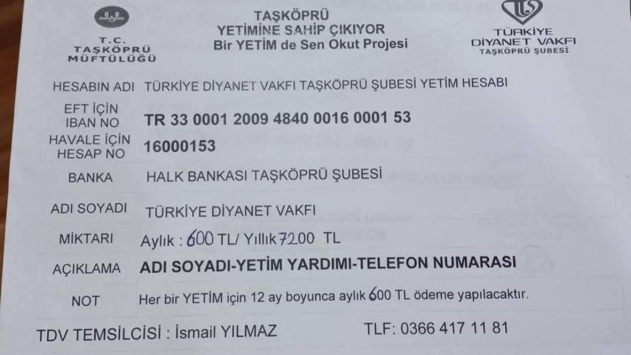 Taşköprü’den Yetimlere Büyük Destek 78 Bin Tl Hesaplara Yattı (2)