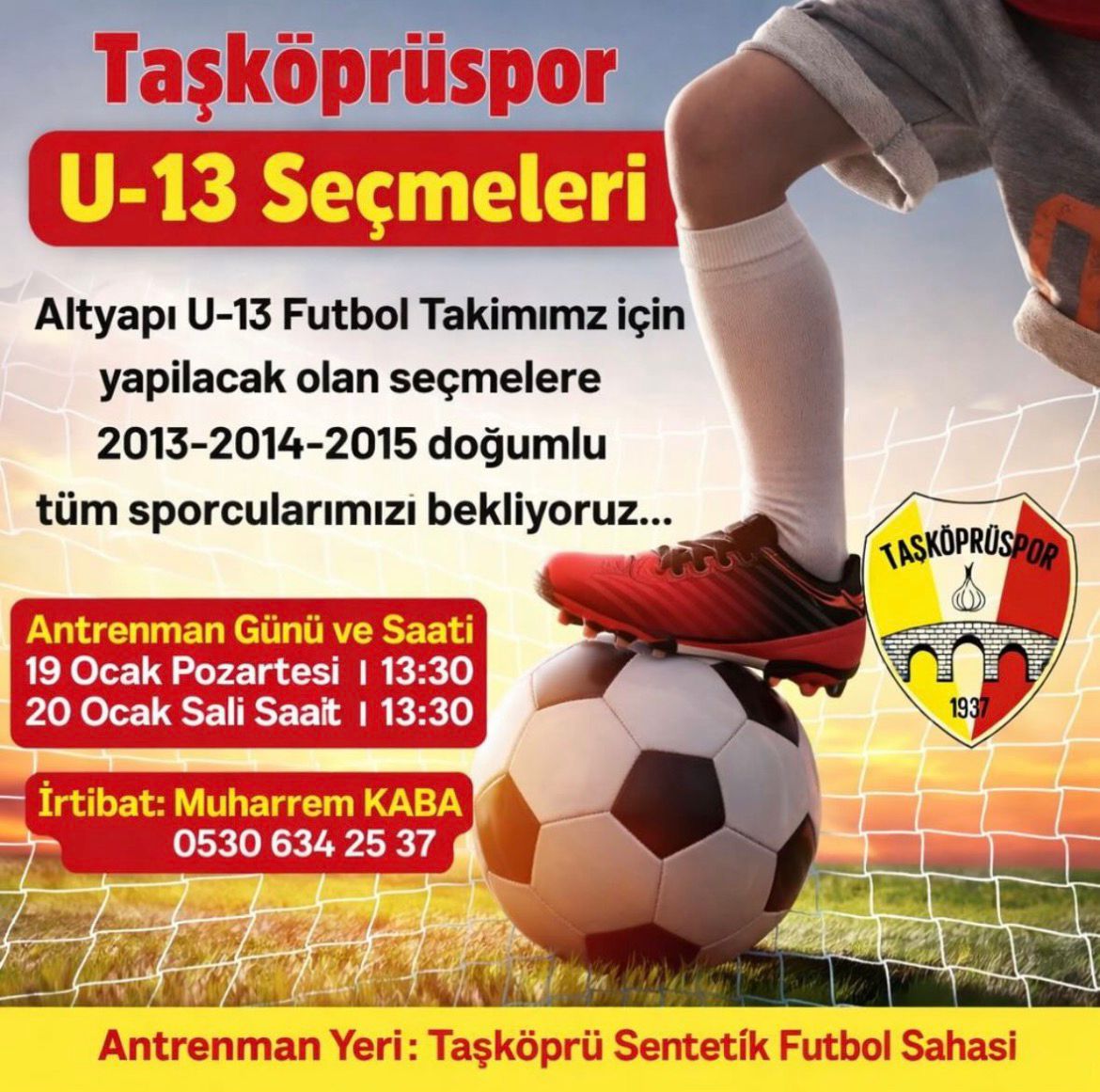 Taşköprüsport Altyapısında U 13 Seçmeleri Başlıyor (2)