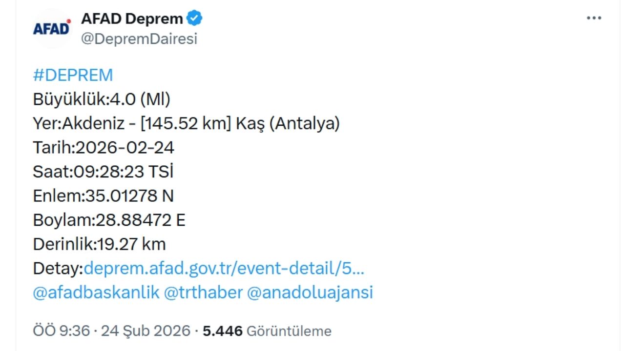 Antalya Kaş Depremm