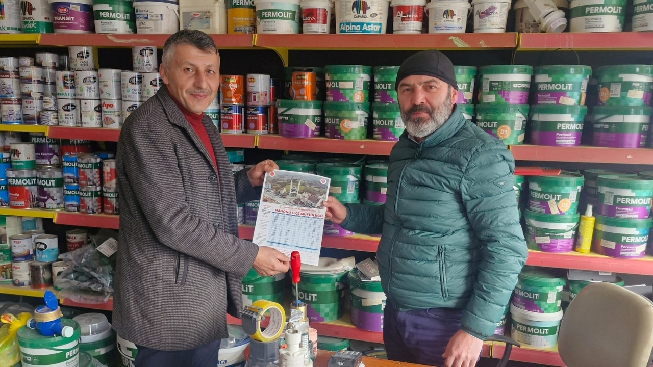 Hanönü’de Ramazan Öncesi Esnafa Imsakiye Dağıtıldı (3)