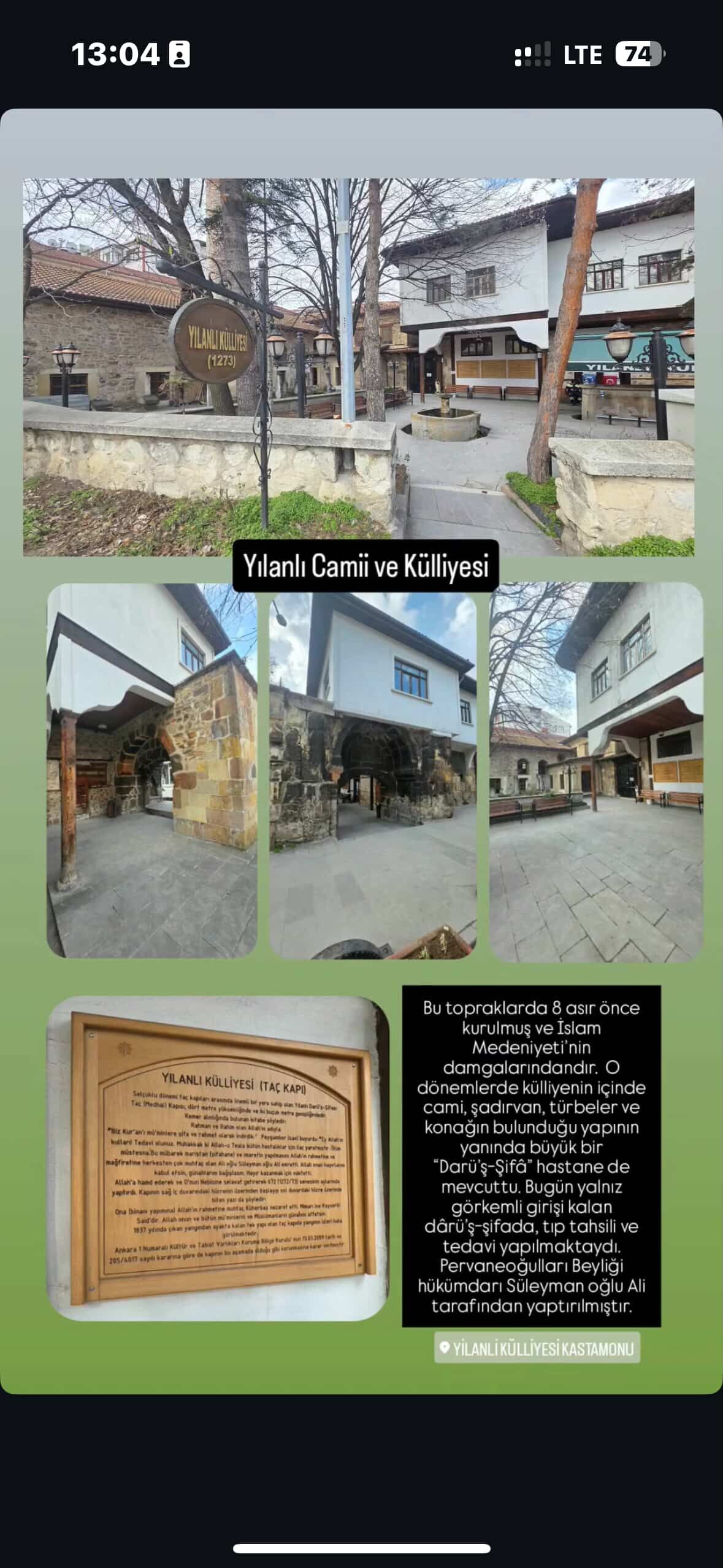 Kastamonulu Mimardan Tarihi Paylaşım Yılanlı Külliyesi'ne Dikkat Çekti! 12