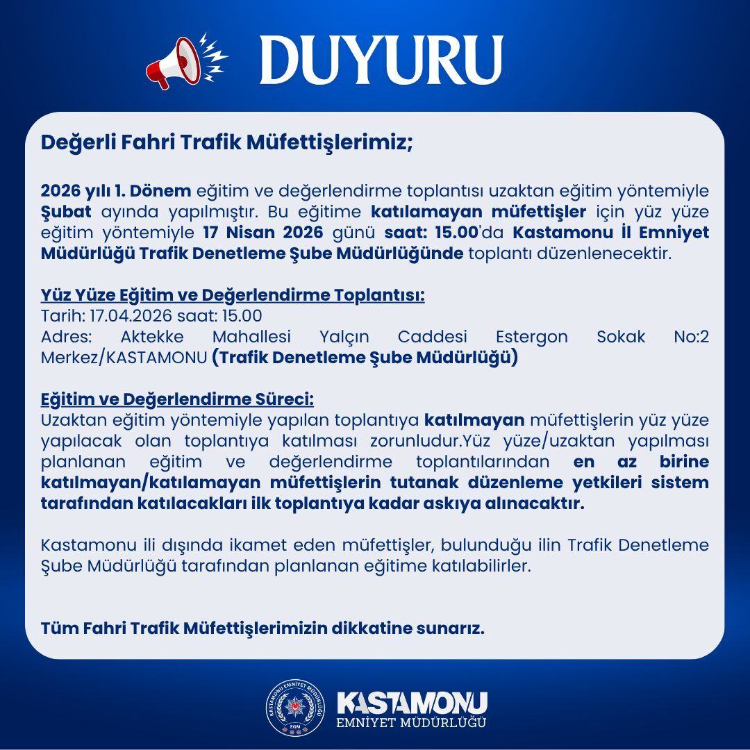 Kastamonu Fahri Trafik Müfettiş (1)