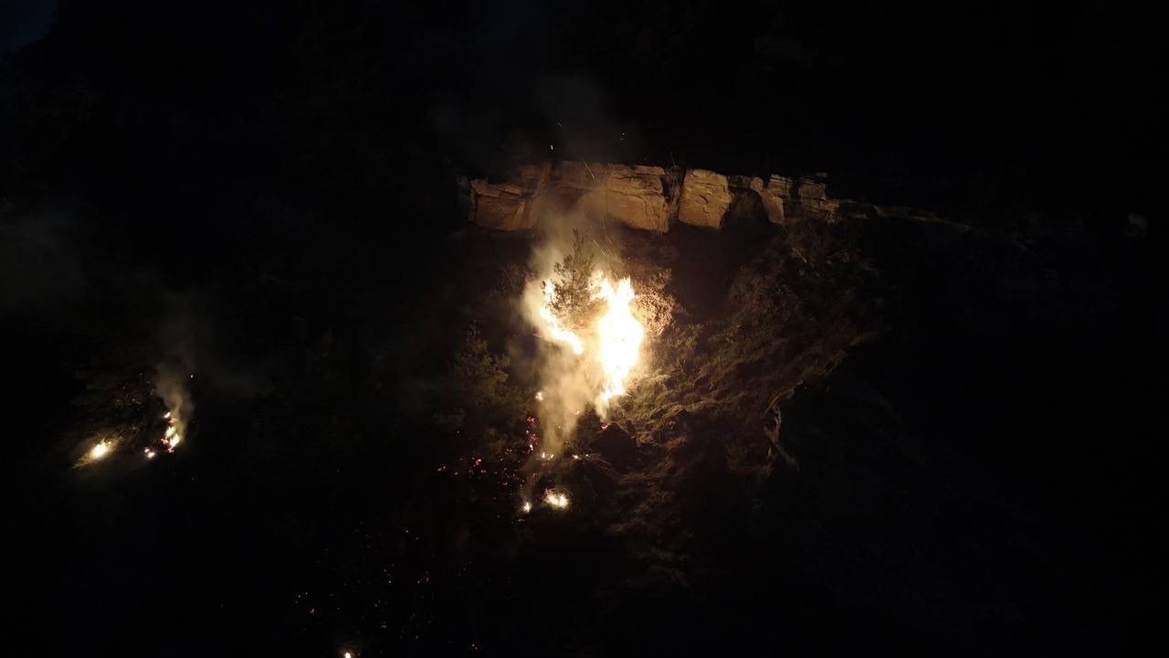 Komşuda Korkutan Saatler Ormanlık Alanda Alevler Yükseldi (4)