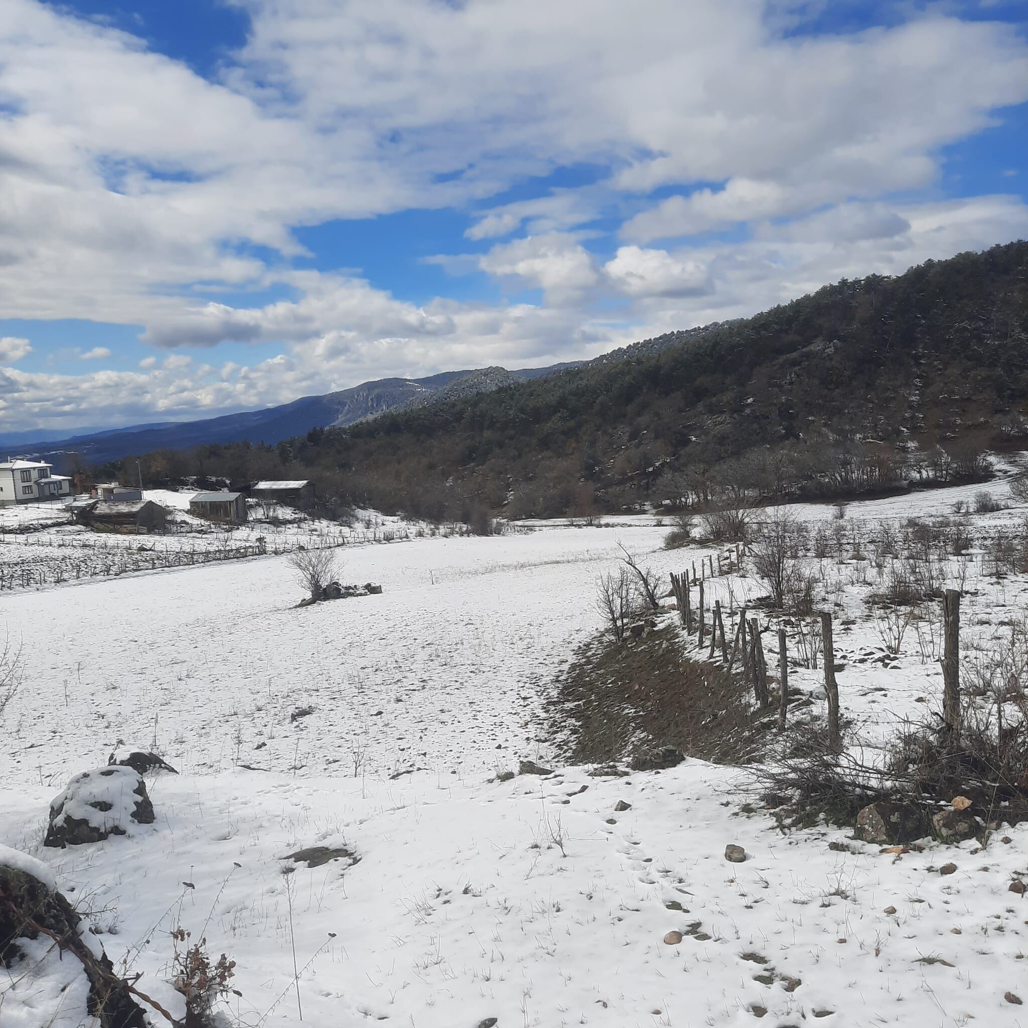 Taşköprü'nün Köyü Beyaz Örtüyle Kaplandı 6