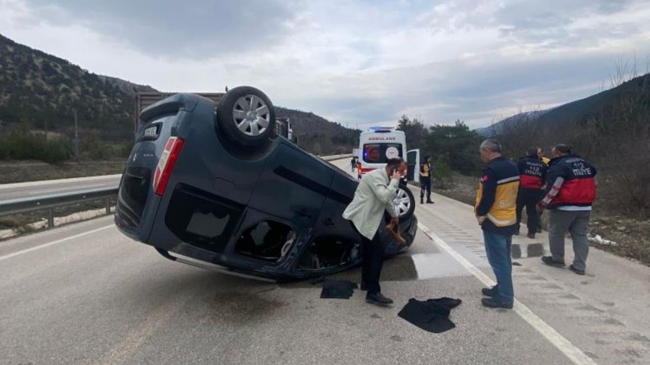 Ters Dönen Araçta Mucize Kurtuluş (2)