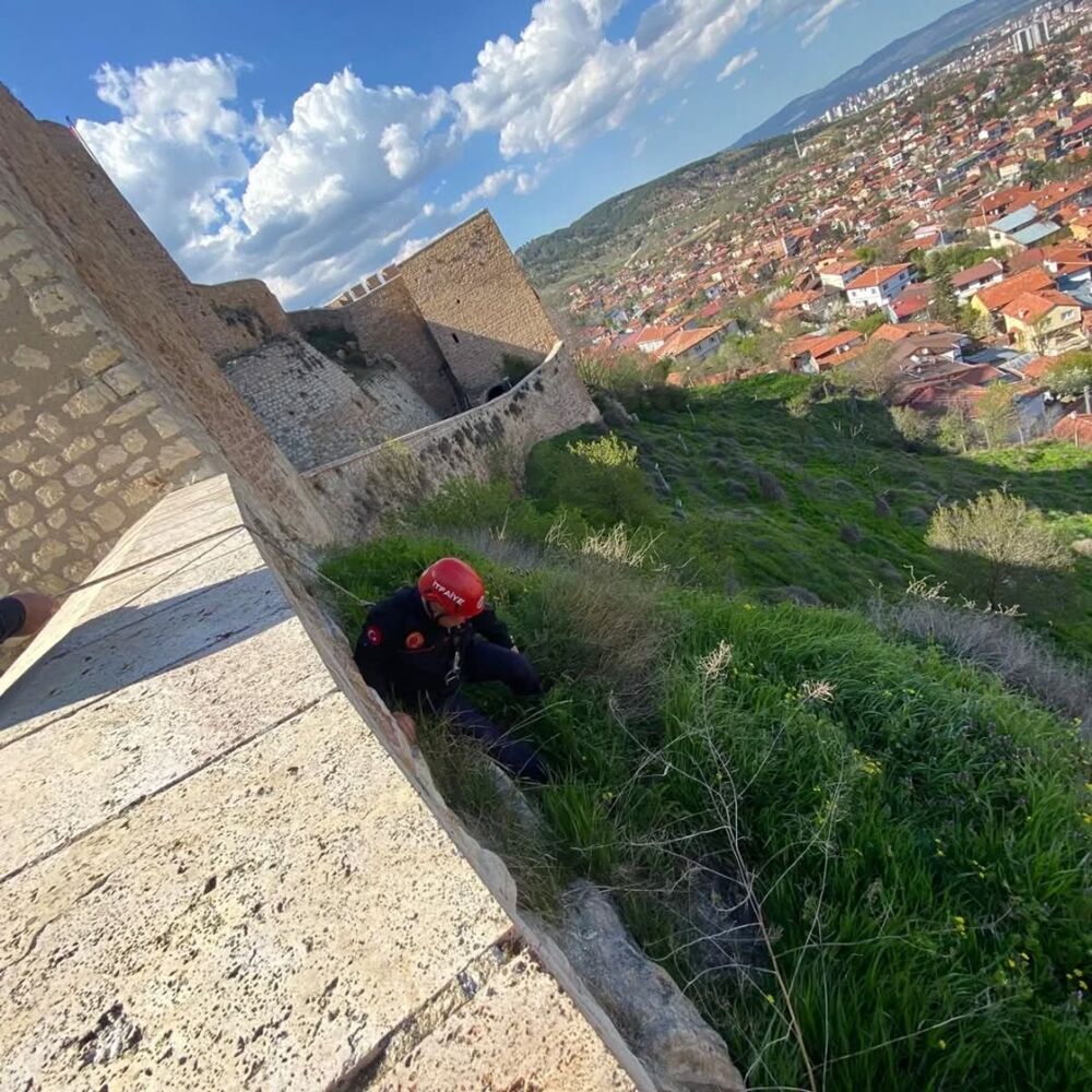 Kastamonu Kalesinde Hareketli Dakikalar Kurtarma Operasyonu (8)