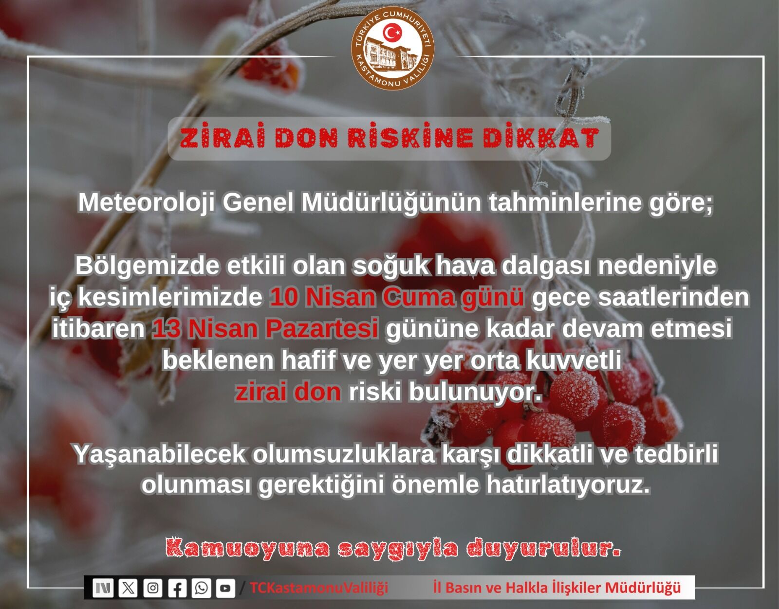 Kastamonu'da Üreticiler Için Kritik Uyarı Yapıldı! 12