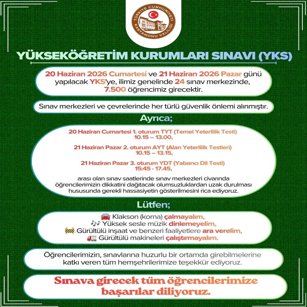 Kastamonu Yks Öğrenci Tablosu