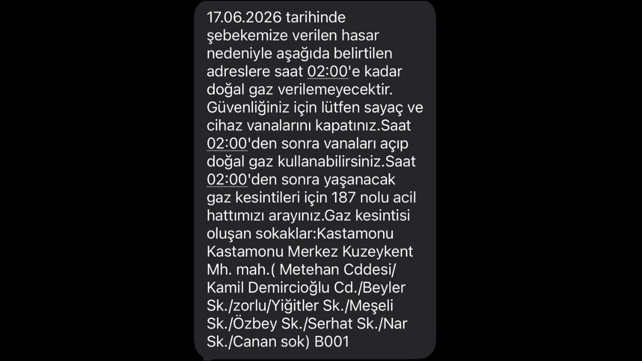 Yangın Kastamonu Mesaj