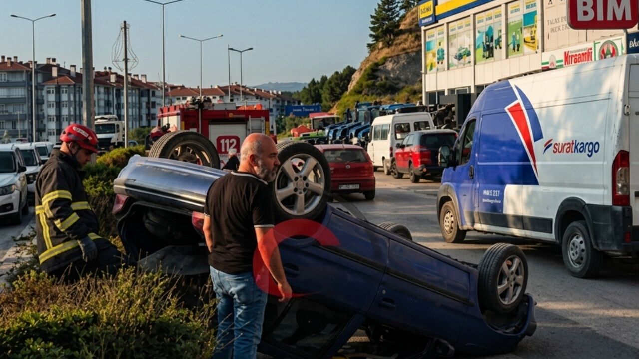 Kastamonu'da Otomobil Takla Attı! İçindeki 2 Kişi Ölümden Döndü